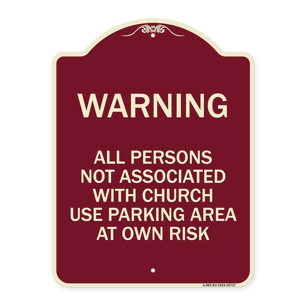 Warning All Persons Not Associated with Church Use Parking Area at Own Risk, A-DES-BU-1824-22717